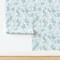 Underwater Ocean Nautical Summer Sea Turtles Mermaids Seafoam Coastal Toile De Jouy Custom Pre-pasted Wallpaper by Spoonflower Pre-Pasted Wallpaper 2FT Wide